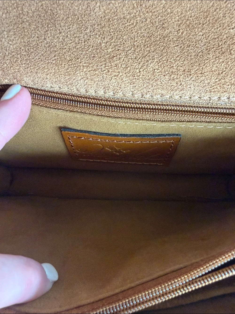 Patricia Nash Authentic Leather Heritage PORCILI Tan Top Handle Crossbody Bag